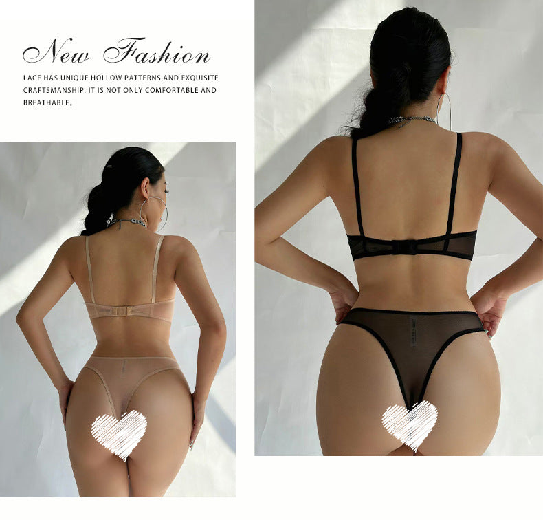 Cross-Border European and American Sexy Lingerie French Style Thin Jacquard Embroidery Lace Lingerie Large Bust Minimizer Anti-Sagging Bra