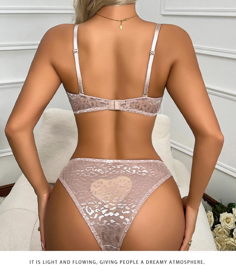 Sexy Lingerie U Leopard Print Backless Push-Up Bra for Large Busts, Minimizing and Anti-Sagging, Large Size Bra