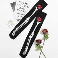 European and American Plus Size New Halloween Women's Clothing Rose Print Skull Jumpsuit Printed Slim Fit Thin Base Pants