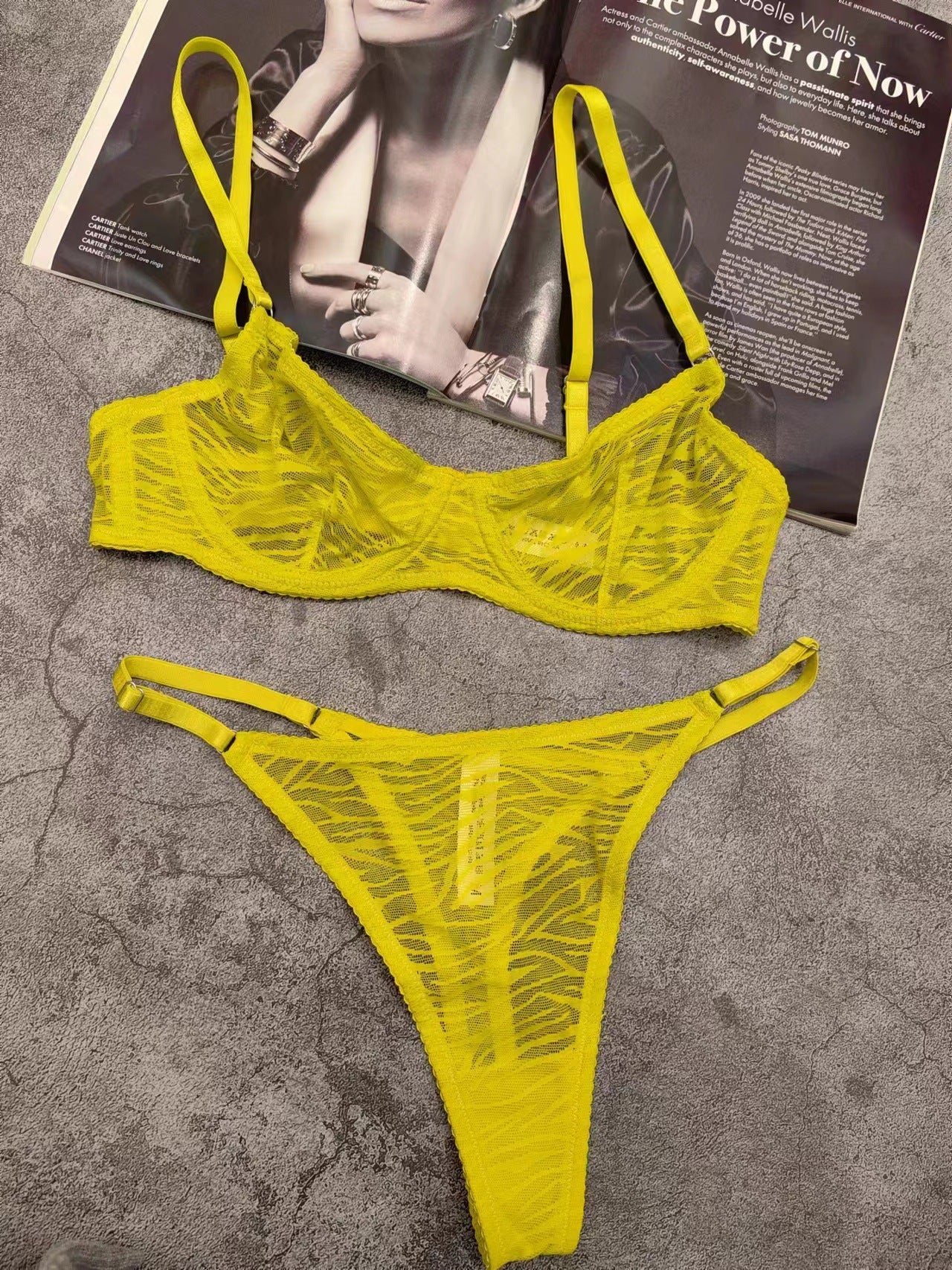 European and American Cross-Border Sexy Lingerie for Women Ultra-Thin See-Through Lace Erotic Lingerie Big Chest Minimizer Anti-Sagging Bra Set