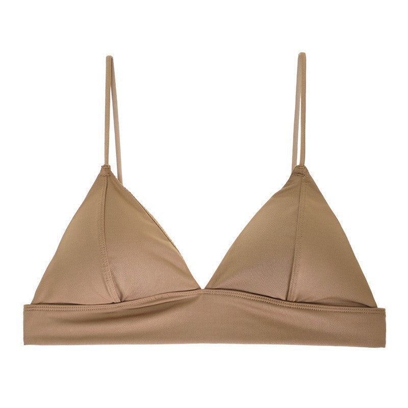 Hot-Selling French Style Sexy Lingerie for Women, Wireless Thin Triangle Cup, Small Chest Push-Up, Smooth Back Bra Wholesale