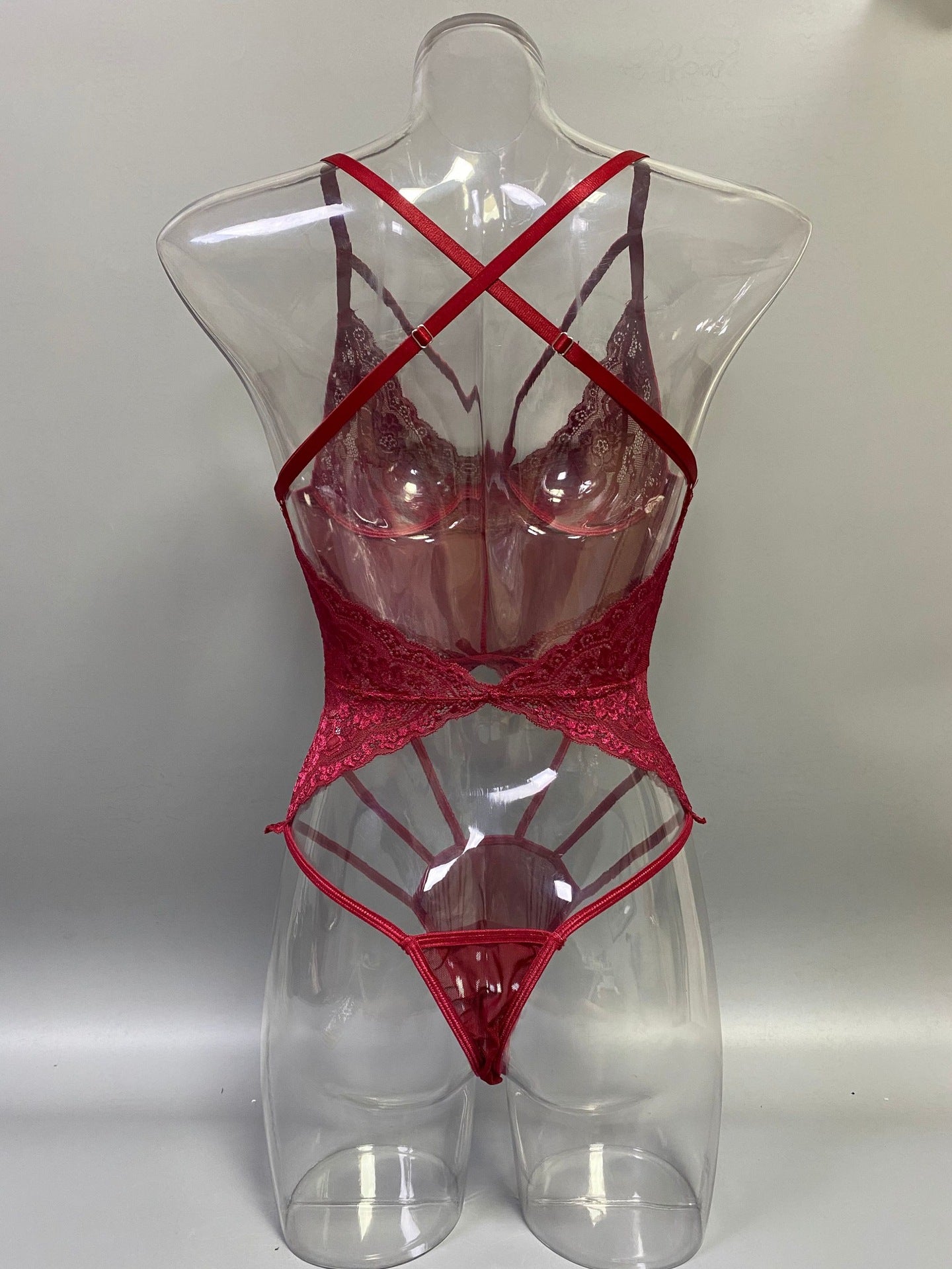 2022Cross-Border New Style Foreign Trade European and American Sexy Women Lace Mesh Splicing Bodysuit Lingerie Set In Stock