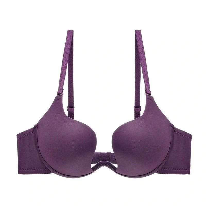 21/1 Cup Nai Shi Han Half Cup Bra Push-Up Small Chest Beauty Back Underwear for Women Summer U Deep Cut V Low Cut