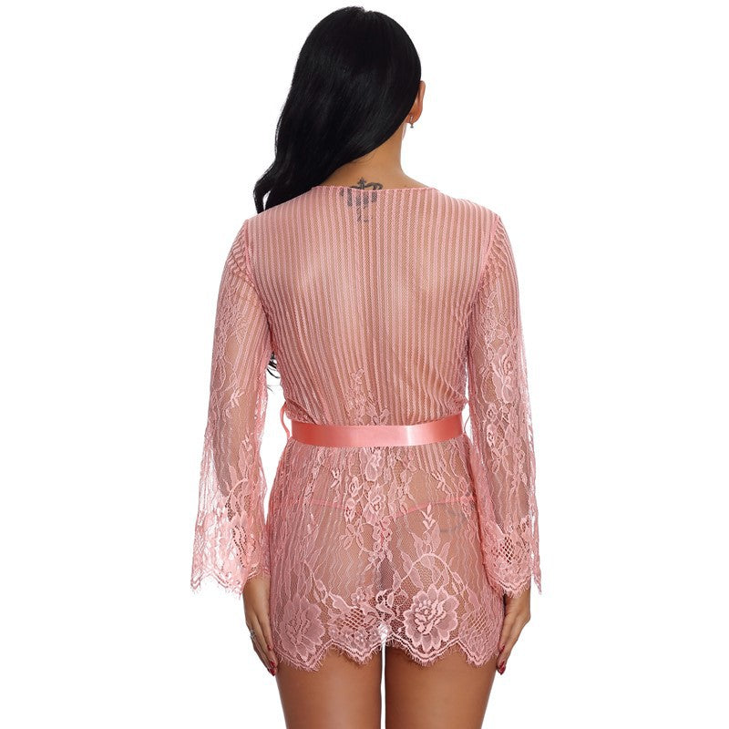 New European and American Style Sexy Lingerie Foreign Trade Amazon Supply Sexy Home Sleepwear Bathrobe Direct from Manufacturer