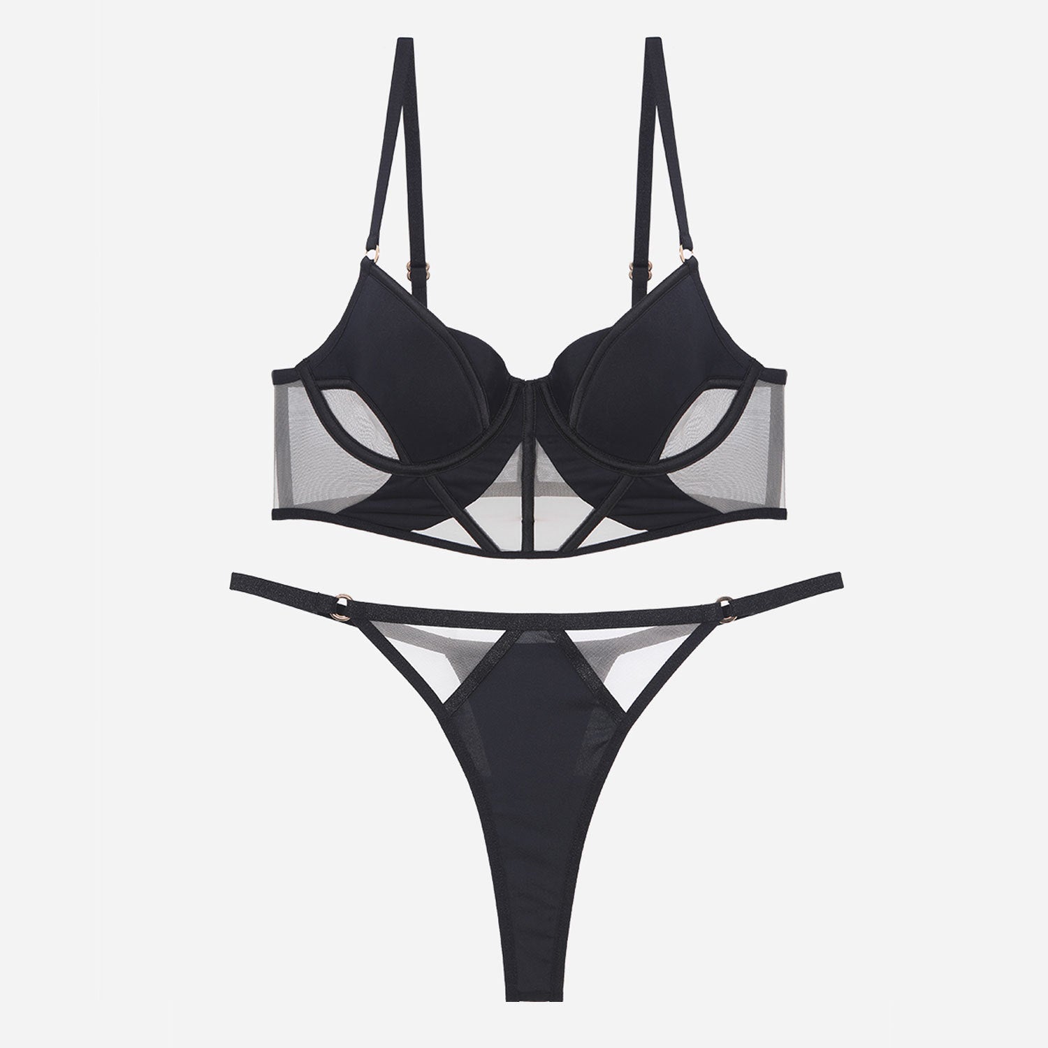 French Style Lingerie Sexy Thin Cotton Smooth Mesh Fishbone Bra Vest Style Bra Large Bust Minimizing Anti-Sagging Lingerie