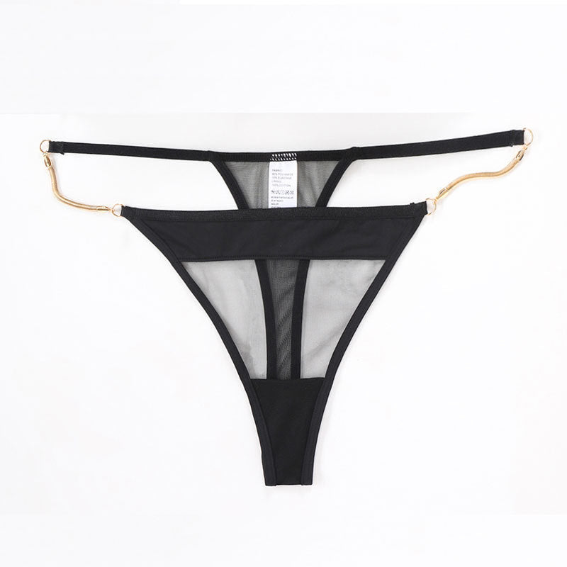 Cross-Border Sexy Lingerie Thin See-Through Mesh French Style Bra Large Bust Minimizer Plus Size Bra and Thong Set