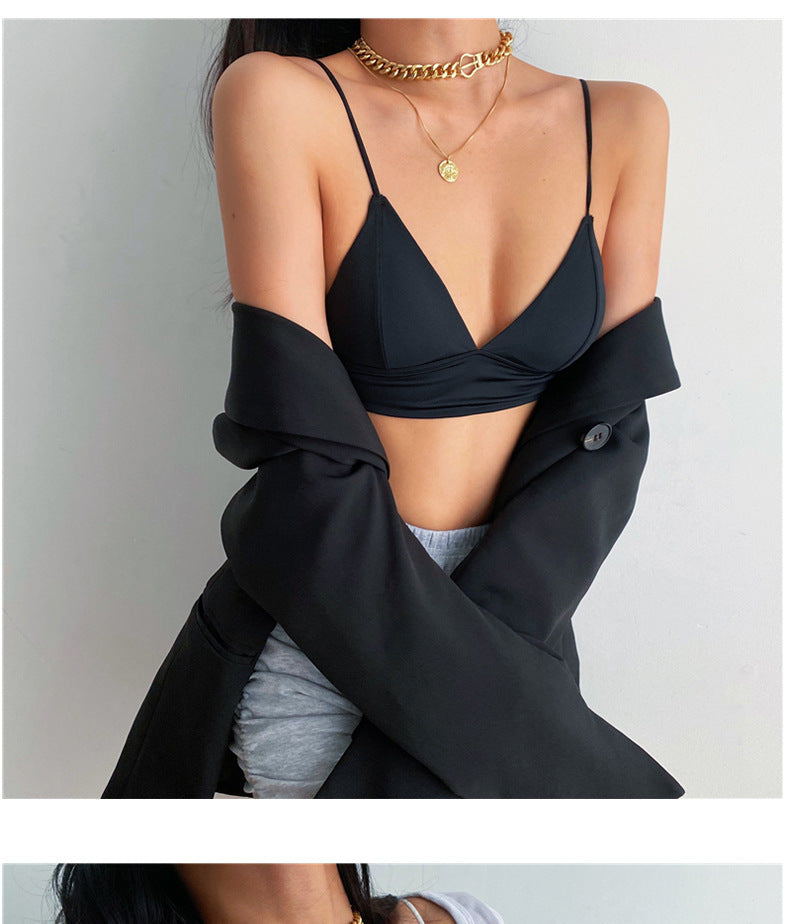Hot-Selling French Style Sexy Lingerie for Women, Wireless Thin Triangle Cup, Small Chest Push-Up, Smooth Back Bra Wholesale