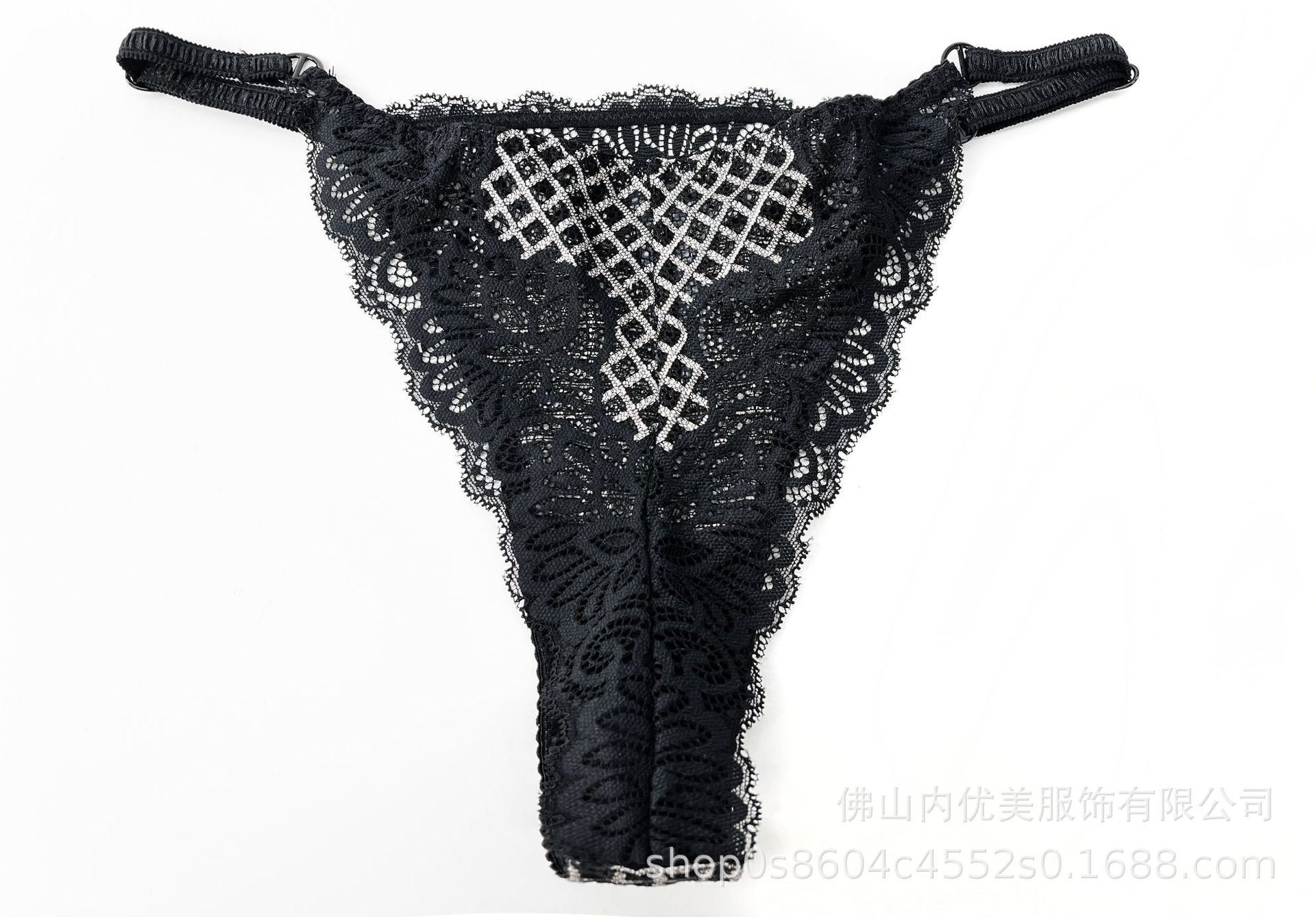 Cross-Border European and American Style French Lingerie Sexy Ultra-Thin Plaid Lace Bra Large Bust Minimizer Sexy Lingerie Set