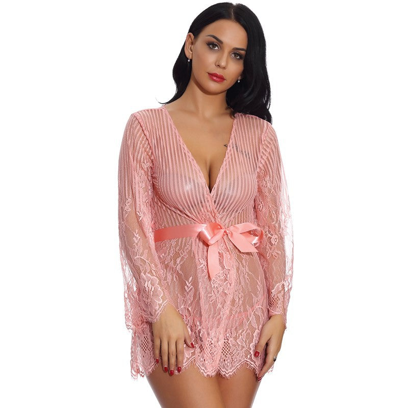 New European and American Style Sexy Lingerie Foreign Trade Amazon Supply Sexy Home Sleepwear Bathrobe Direct from Manufacturer