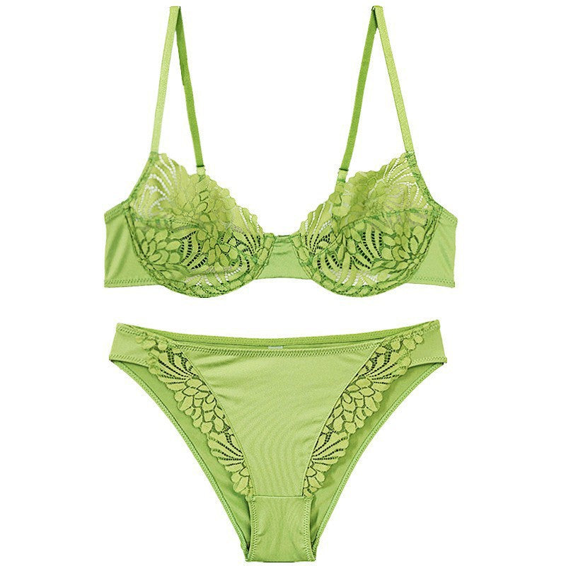Cross-Border Foreign Trade French Style Lingerie for Women, Sexy Large Bust Minimizer, Anti-Sagging, Sheer Lace Trim, Erotic Lingerie Set