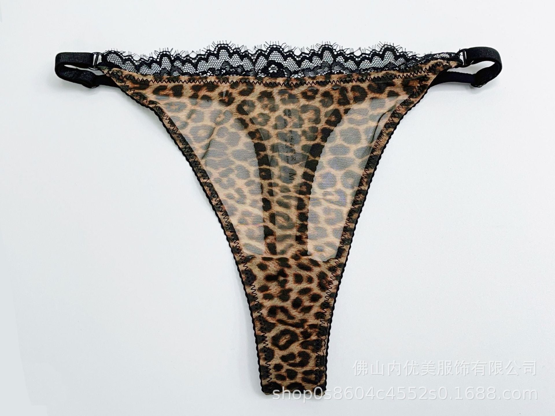 Foreign Trade European and American French Style Lingerie Sexy Lace Leopard Print See-through Temptation Big Chest Minimizer Push-up Bra Set