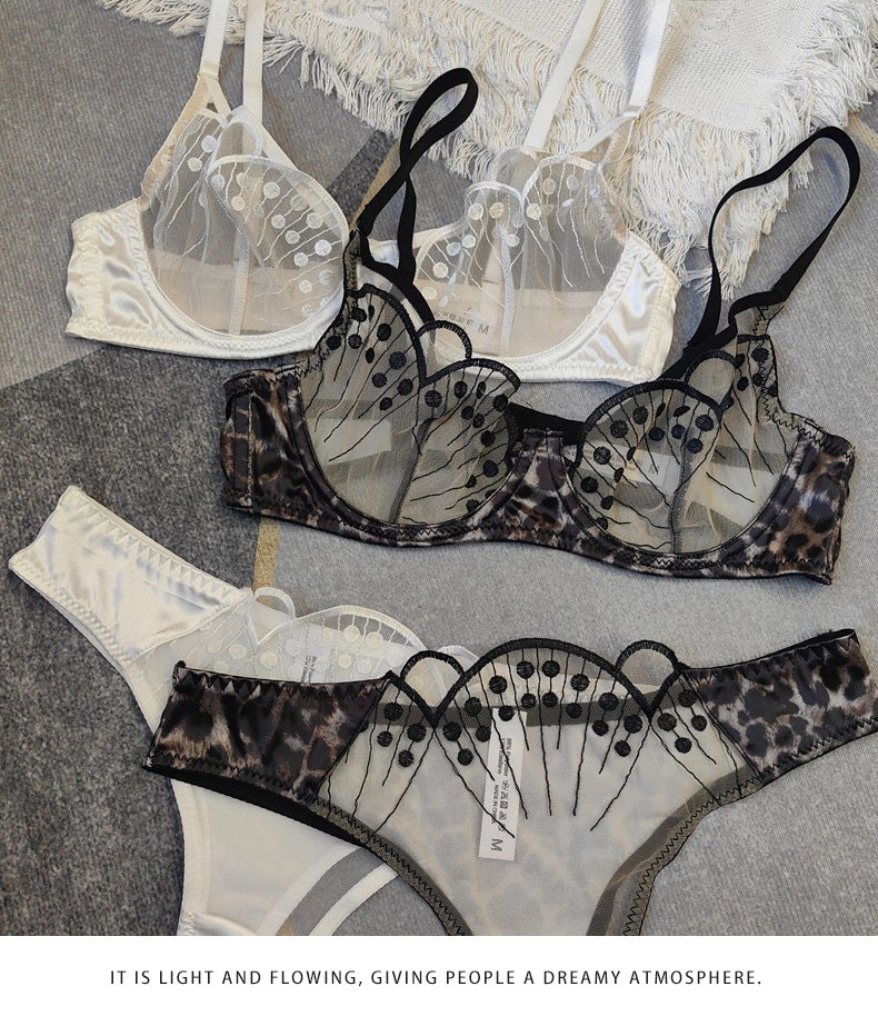 European and American Cross-Border Sexy Lingerie for Women, French Style Ultra-Thin Jacquard Lace Bra, Minimizing Large Bust, Anti-Sagging, Erotic Lingerie