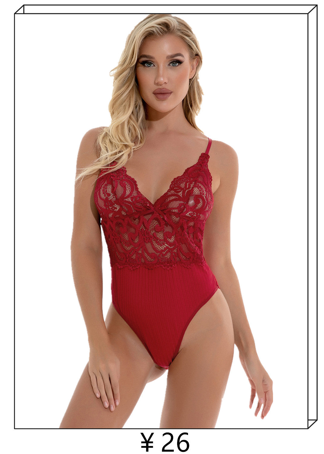 Women's Sexy Lingerie plus Size One-piece lace deep V Tights European and American Cross-Border AliExpress eBay Source of Goods