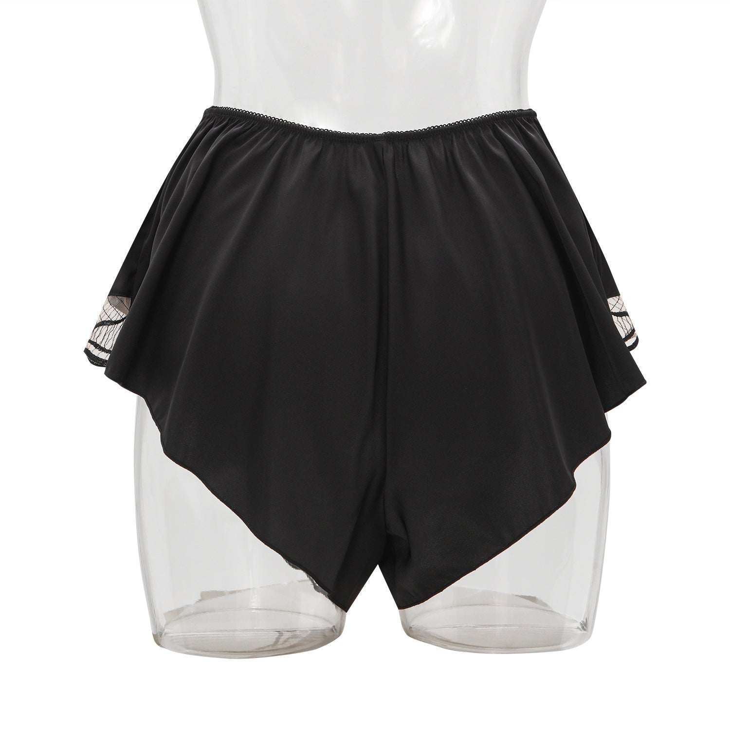 Foreign Trade Cross-Border Sexy Satin Nightdress Summer Thin Style V Comfortable Lace Pajama Set with Camisole and Shorts