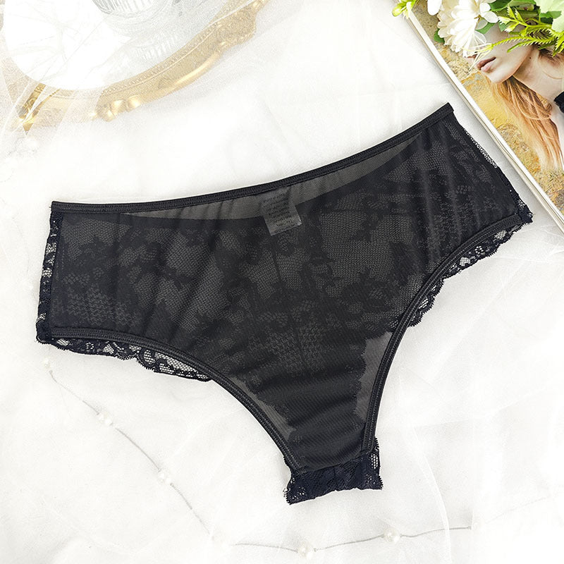 2025European and American Amazon Sexy Lingerie Lace See-through Temptation Push-up Bra Thong Two-piece Set