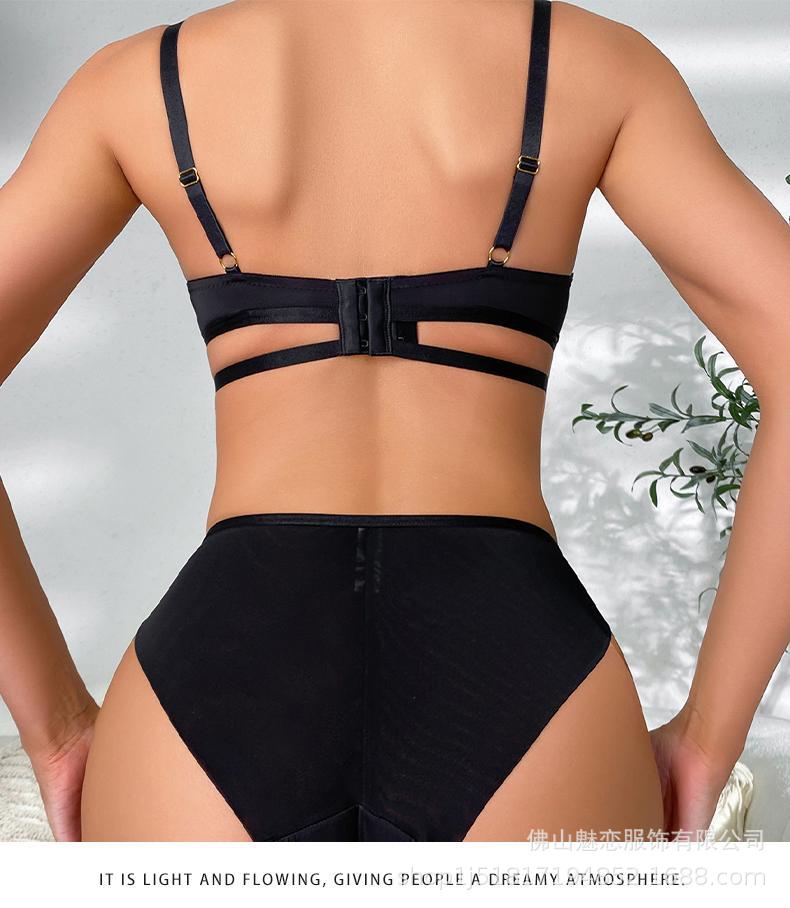 Cross-Border European and American Sexy Lingerie for Women, Cross-Strap Seamless Bra, Large Bust Minimizer, Anti-Sagging Bra Set