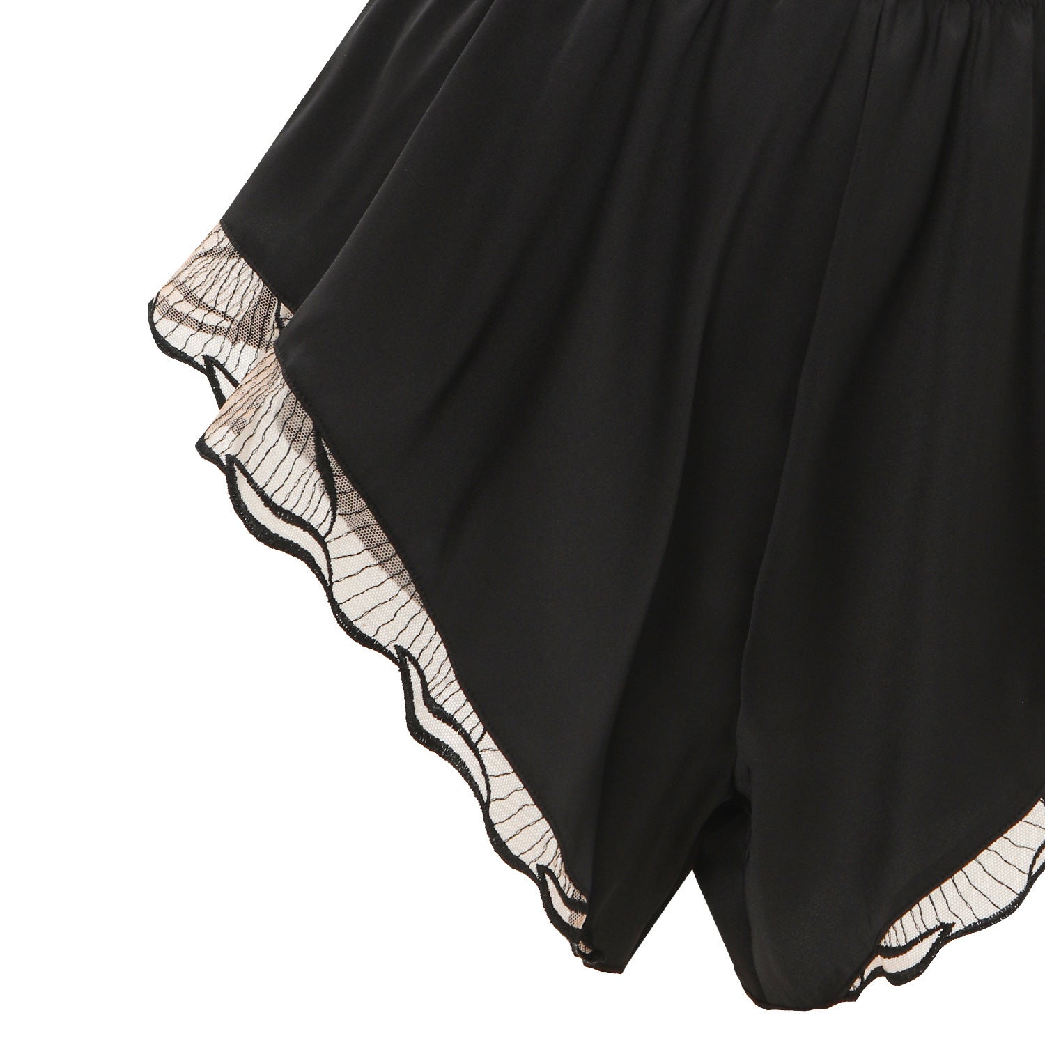Foreign Trade Cross-Border Sexy Satin Nightdress Summer Thin Style V Comfortable Lace Pajama Set with Camisole and Shorts
