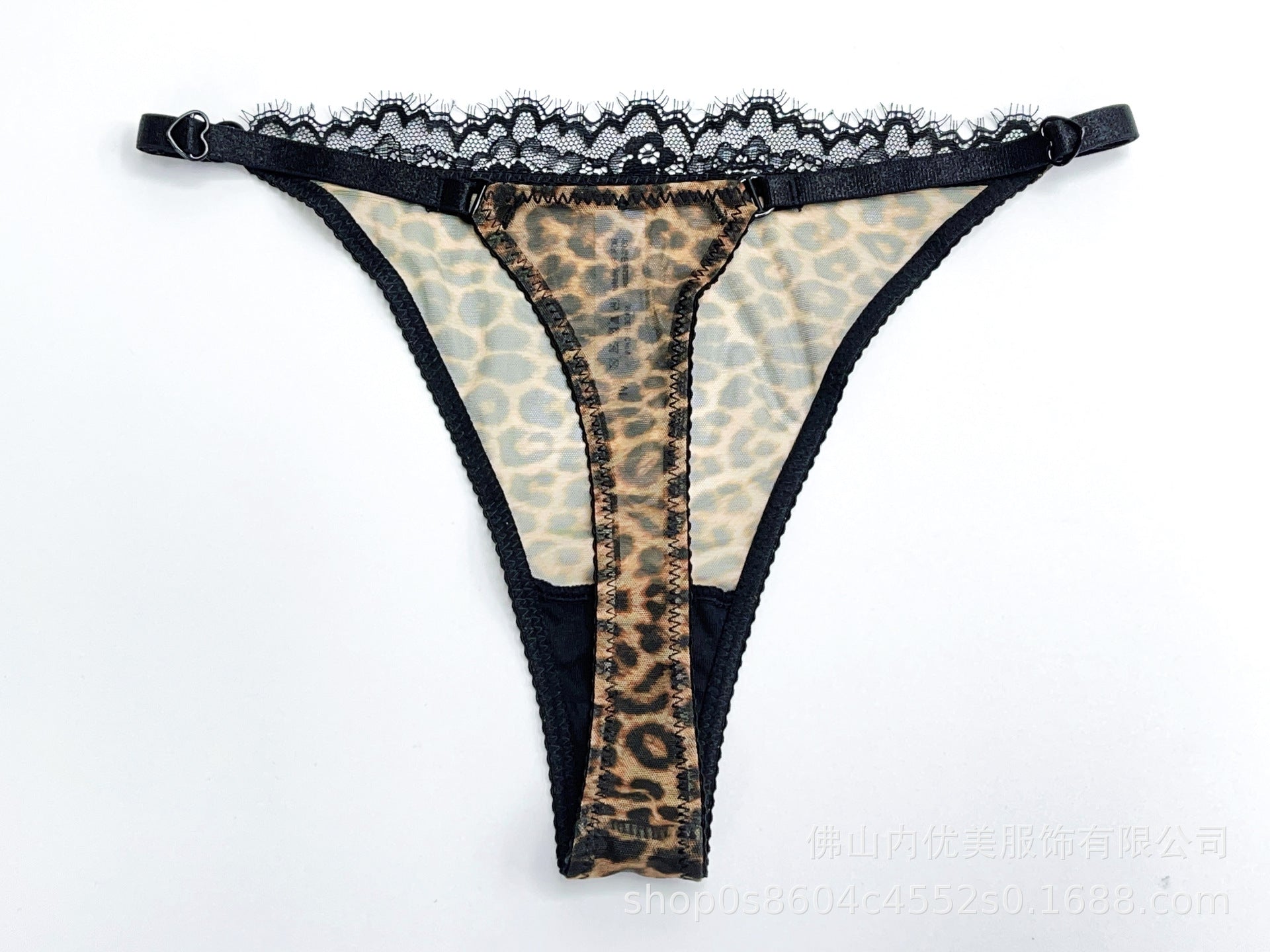 Foreign Trade European and American French Style Lingerie Sexy Lace Leopard Print See-through Temptation Big Chest Minimizer Push-up Bra Set