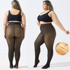 One-line Crotch Dyed Black Sheer Pantyhose European and American Cross-border E-commerce Amazon TK Plus Size Transparent Base Layer Leggings