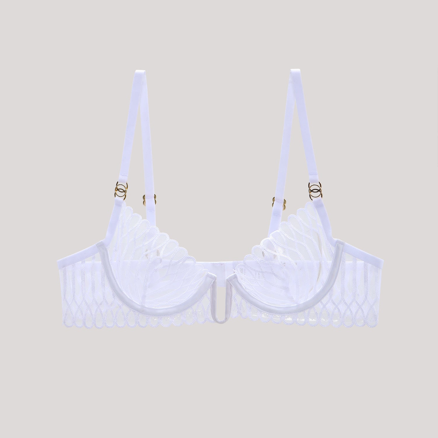 European and American French Style Lingerie for Women, Ultra-Thin and Deep U Shell-Shaped Embroidery Large Bust Minimizing Anti-Sagging Sexy Set Bra