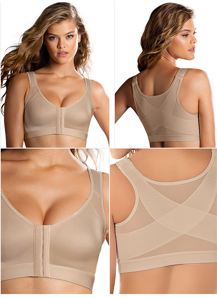 Cross-border European and American Front Buckle Sports Vest Wireless Adjustable Bra Running Yoga Sports Breathable Comfortable Underwear