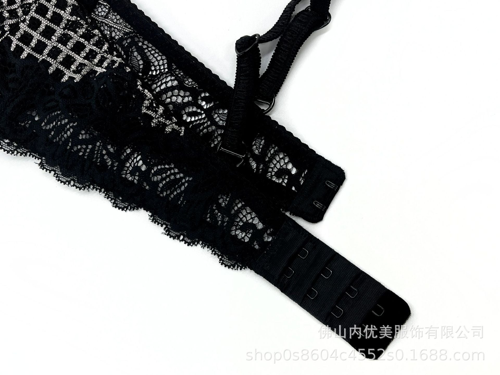 Cross-Border European and American Style French Lingerie Sexy Ultra-Thin Plaid Lace Bra Large Bust Minimizer Sexy Lingerie Set