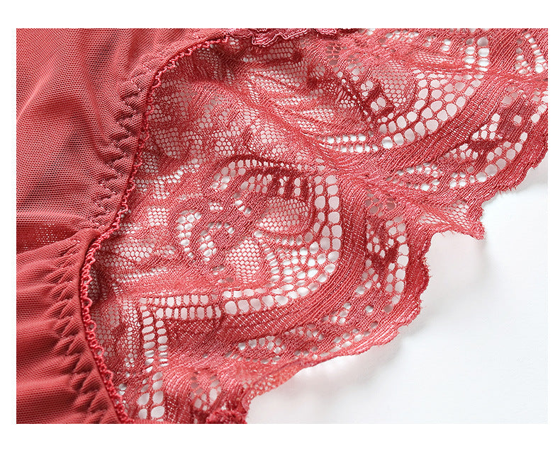 Women's Underwear Large Bust Minimizer Bra Set Sexy Lace Thin Bra Bra