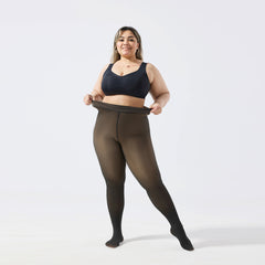 One-line Crotch Dyed Black Sheer Pantyhose European and American Cross-border E-commerce Amazon TK Plus Size Transparent Base Layer Leggings