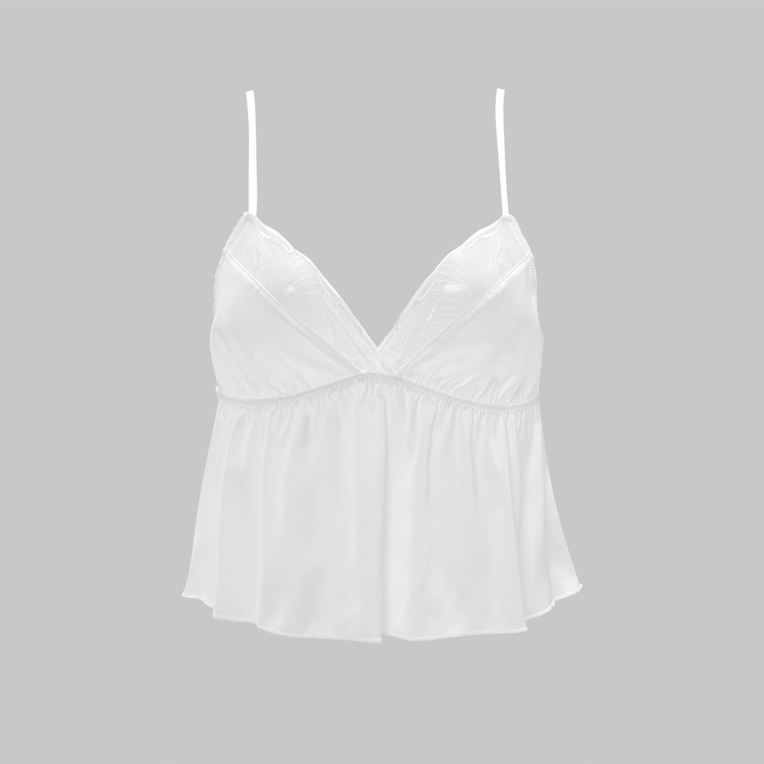 Foreign Trade Cross-Border Sexy Satin Nightdress Summer Thin Style V Comfortable Lace Pajama Set with Camisole and Shorts