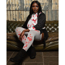 European and American Plus Size New Halloween Women's Clothing Rose Print Skull Jumpsuit Printed Slim Fit Thin Base Pants