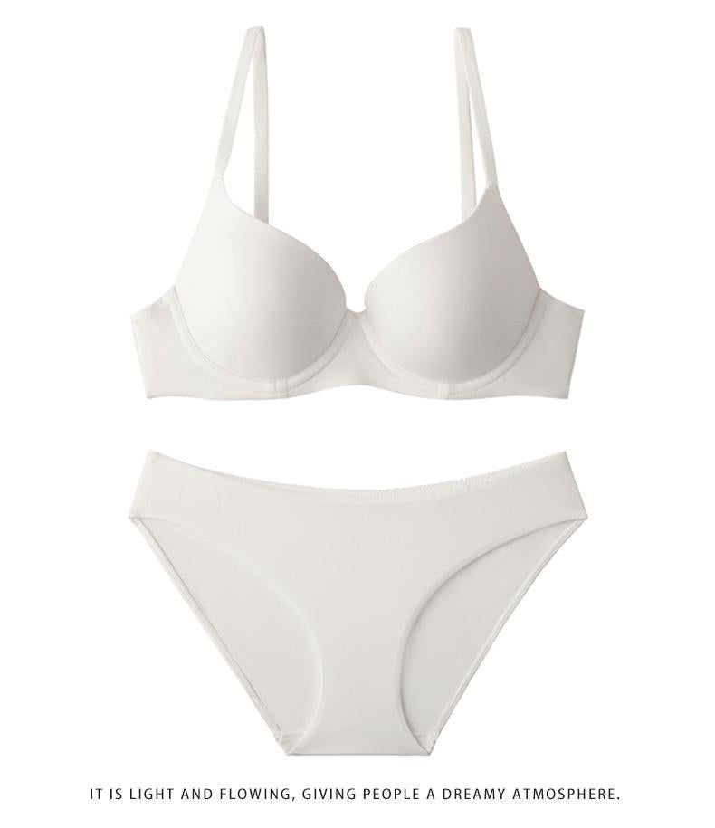 Cross-Border Sexy Seamless Underwear Thin Front Closure Soft Underwire Bra Small Chest Push-Up Anti-Sagging Underwear Set