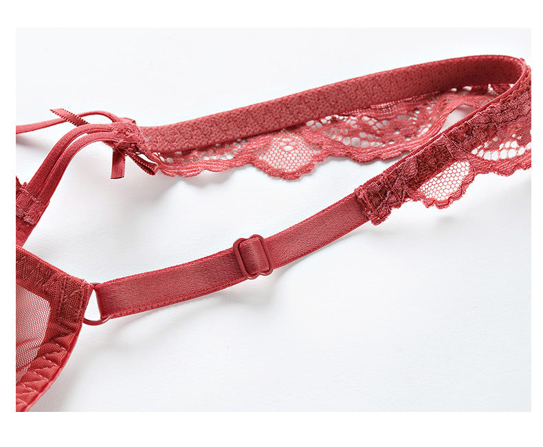 Women's Underwear Large Bust Minimizer Bra Set Sexy Lace Thin Bra Bra