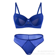 European and American Cross-Border Sexy Lingerie Seamless Half-Cup Small Chest Push-Up Bra Anti-Sagging Side Breast Collection Lift Bra Set