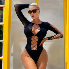 Sexy Open-Crotch Hollow Bikini Lingerie Set with Adjustable Straps