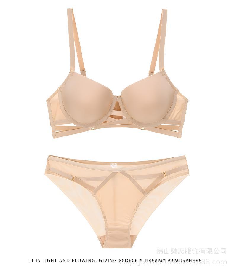 Cross-Border European and American Sexy Lingerie for Women, Cross-Strap Seamless Bra, Large Bust Minimizer, Anti-Sagging Bra Set