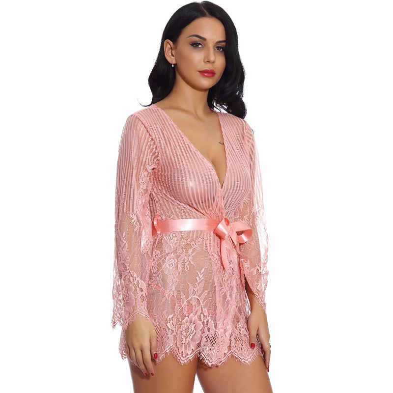 New European and American Style Sexy Lingerie Foreign Trade Amazon Supply Sexy Home Sleepwear Bathrobe Direct from Manufacturer