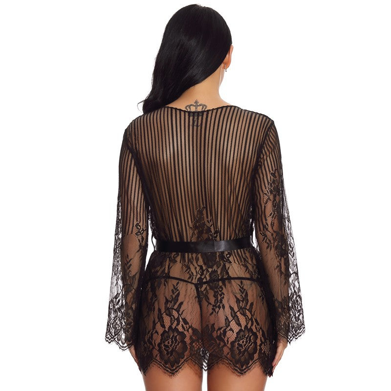 New European and American Style Sexy Lingerie Foreign Trade Amazon Supply Sexy Home Sleepwear Bathrobe Direct from Manufacturer