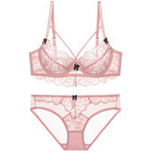 23New Sexy Underwire Winter Lace-Up Upgraded Women's Thin Top Thick Bottom Bra Color-Block Beauty Bra Set