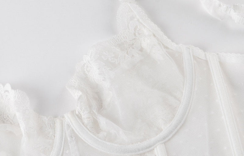 Cross-Border European and American Hot-Selling Sexy Lingerie Sexy Ultra-Thin Push-Up Beautiful Back Fishbone Shaping Lace Sexy Lingerie