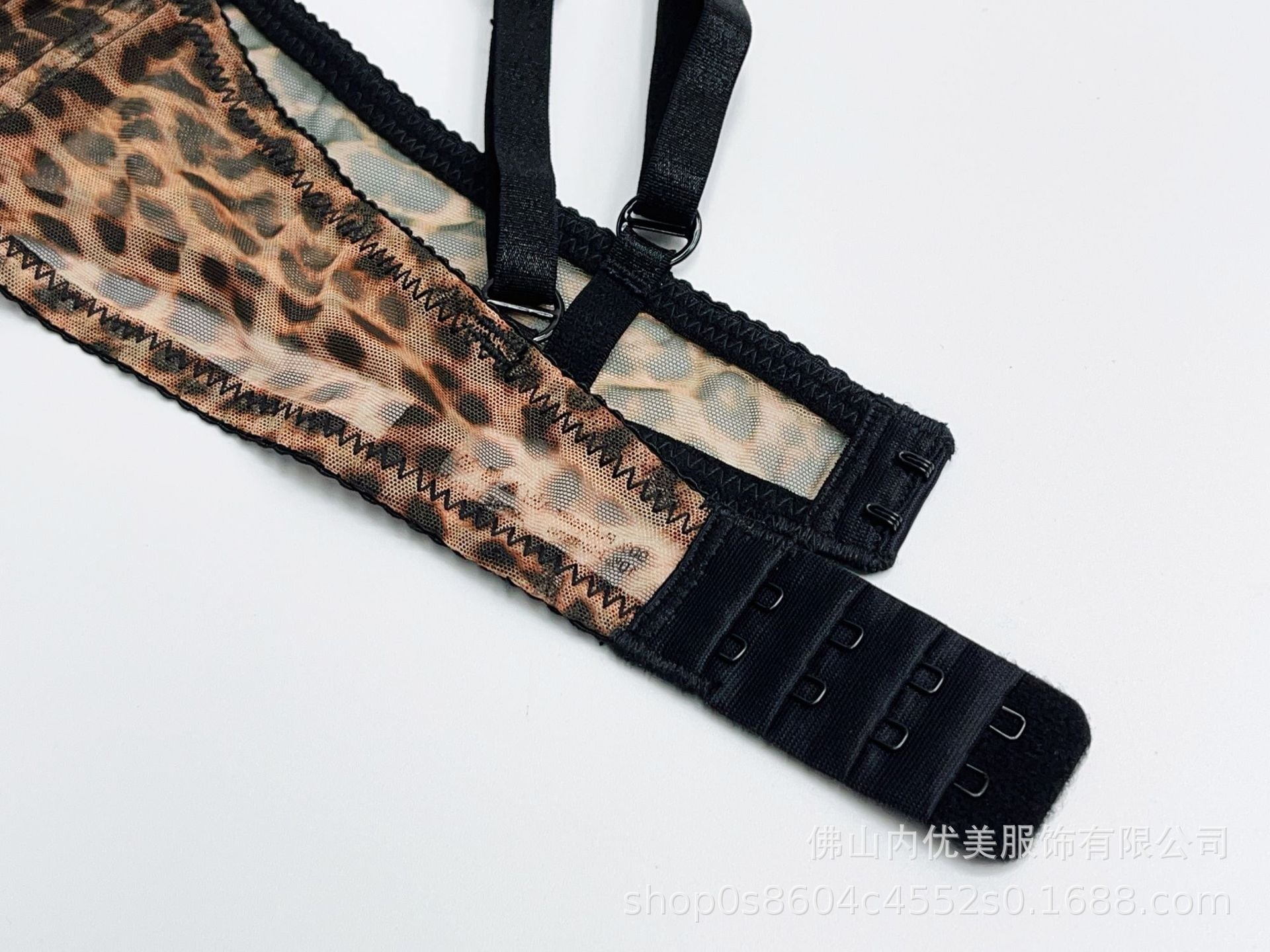 Foreign Trade European and American French Style Lingerie Sexy Lace Leopard Print See-through Temptation Big Chest Minimizer Push-up Bra Set