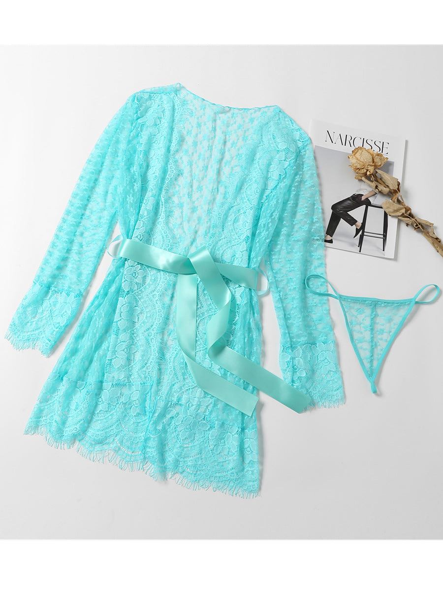 Women's Autumn New European and American Style Sexy Lace Long Sleeve Pajamas Temptation Lingerie In Stock