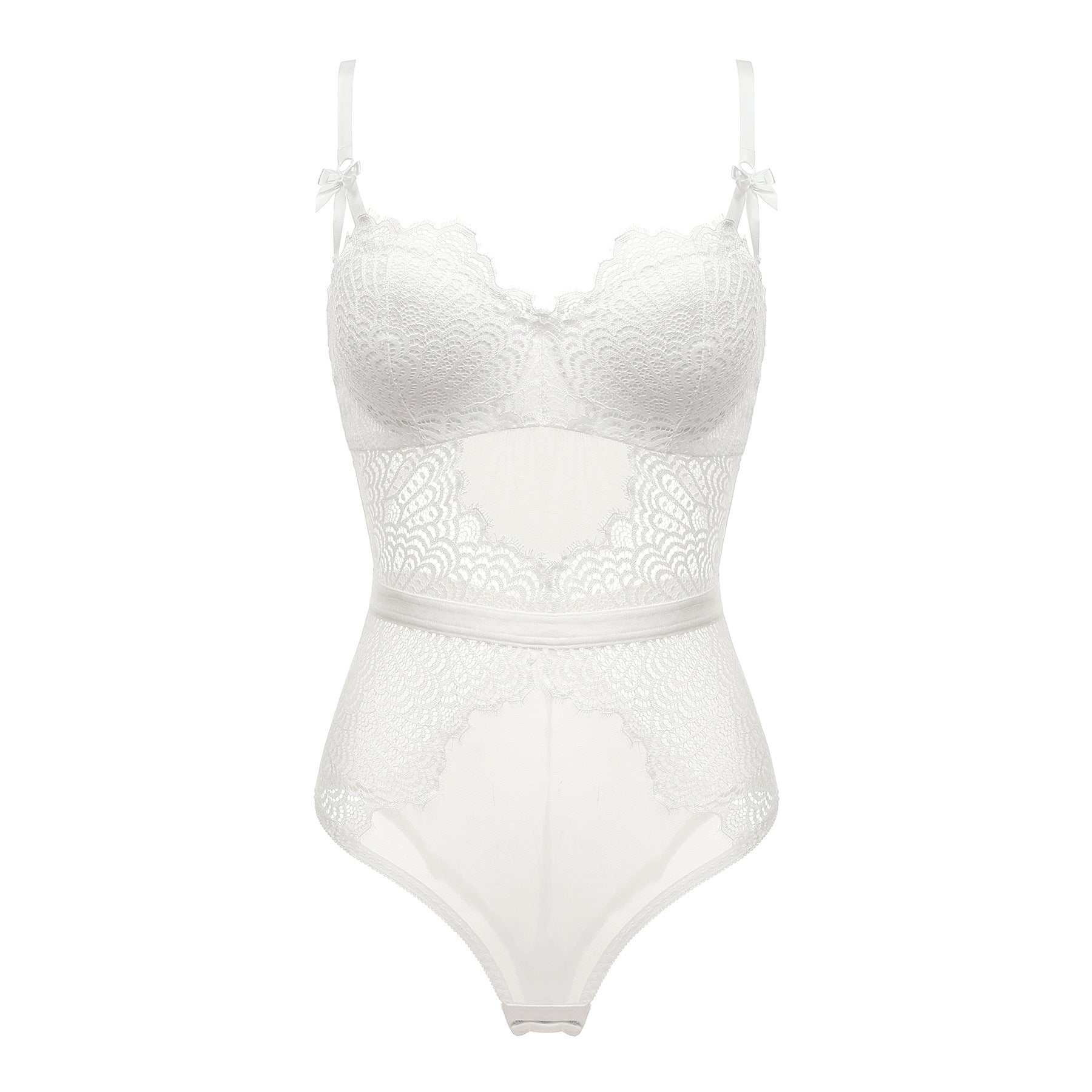 Cross-Border Small Chest Push-Up Breathable Shaping Bodysuit with Bra Sexy Lace Women's Underwear