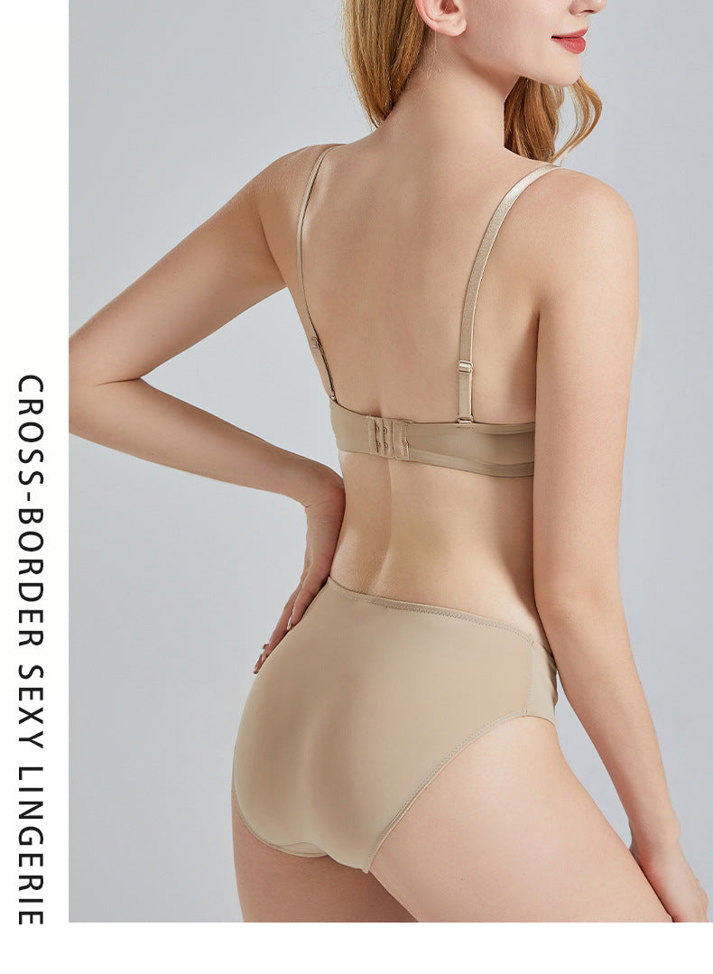 Sexy Seamless Smooth Bra Summer Small Chest Push-Up Anti-Sagging Adjustable Bra Large Chest Minimizer Plus Size Bra