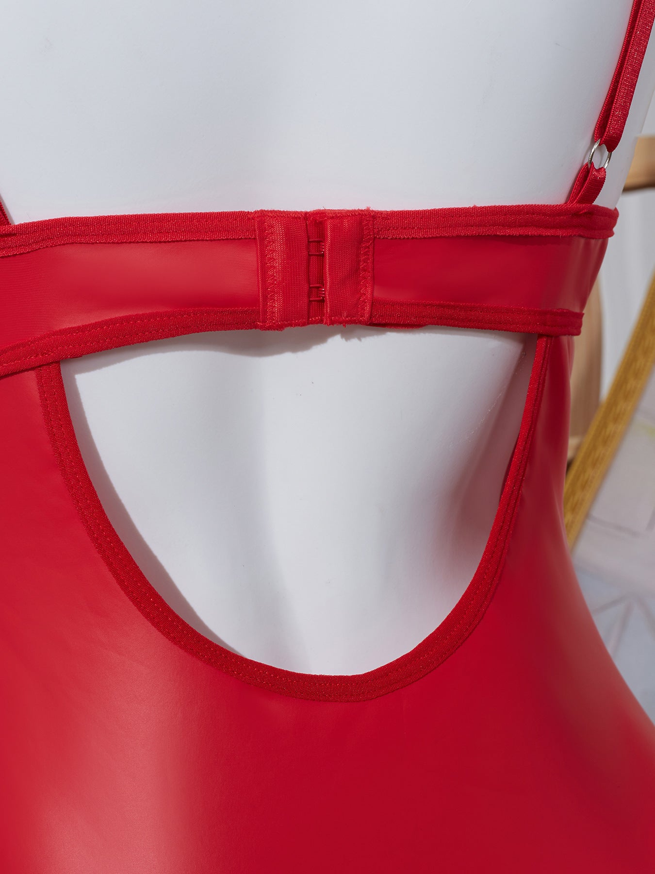 Amazon Cross-Border Sexy Lingerie for Women PU Leather Temptation Passion Tight Strap Hollow Out Camisole Bodysuit