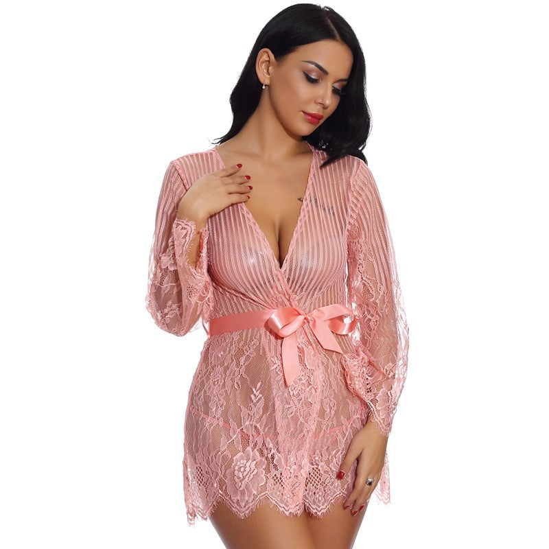 New European and American Style Sexy Lingerie Foreign Trade Amazon Supply Sexy Home Sleepwear Bathrobe Direct from Manufacturer