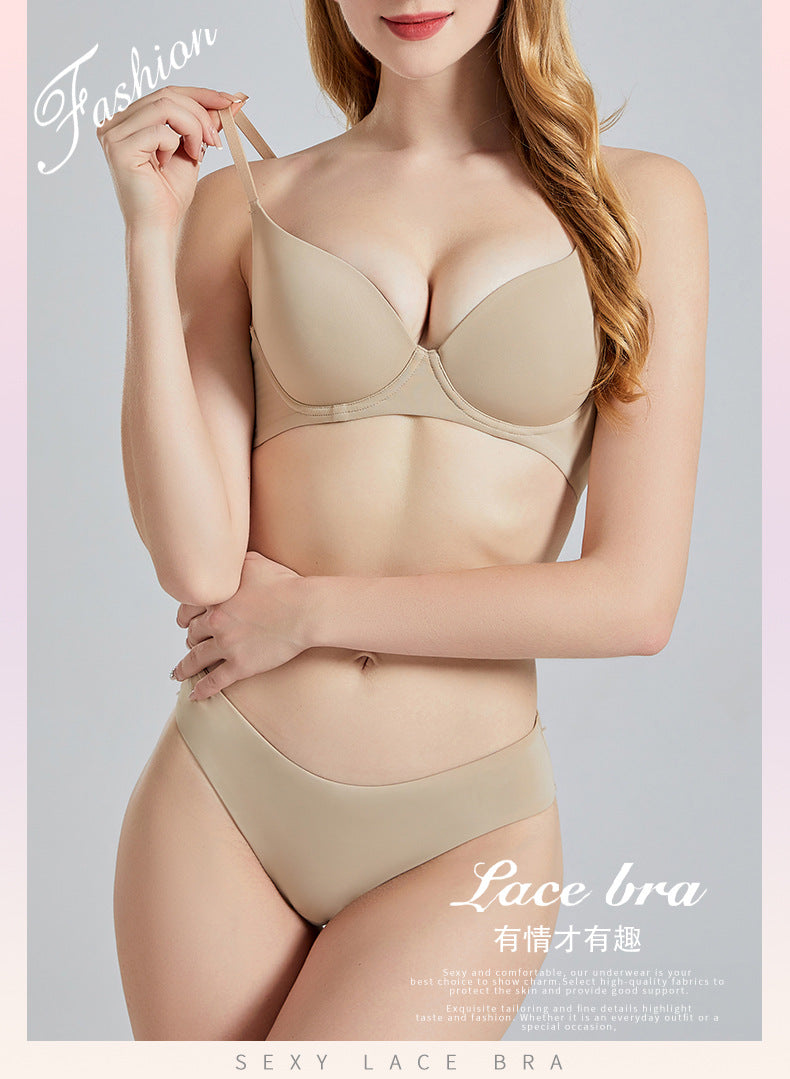 Sexy Seamless Smooth Bra Summer Small Chest Push-Up Anti-Sagging Adjustable Bra Large Chest Minimizer Plus Size Bra
