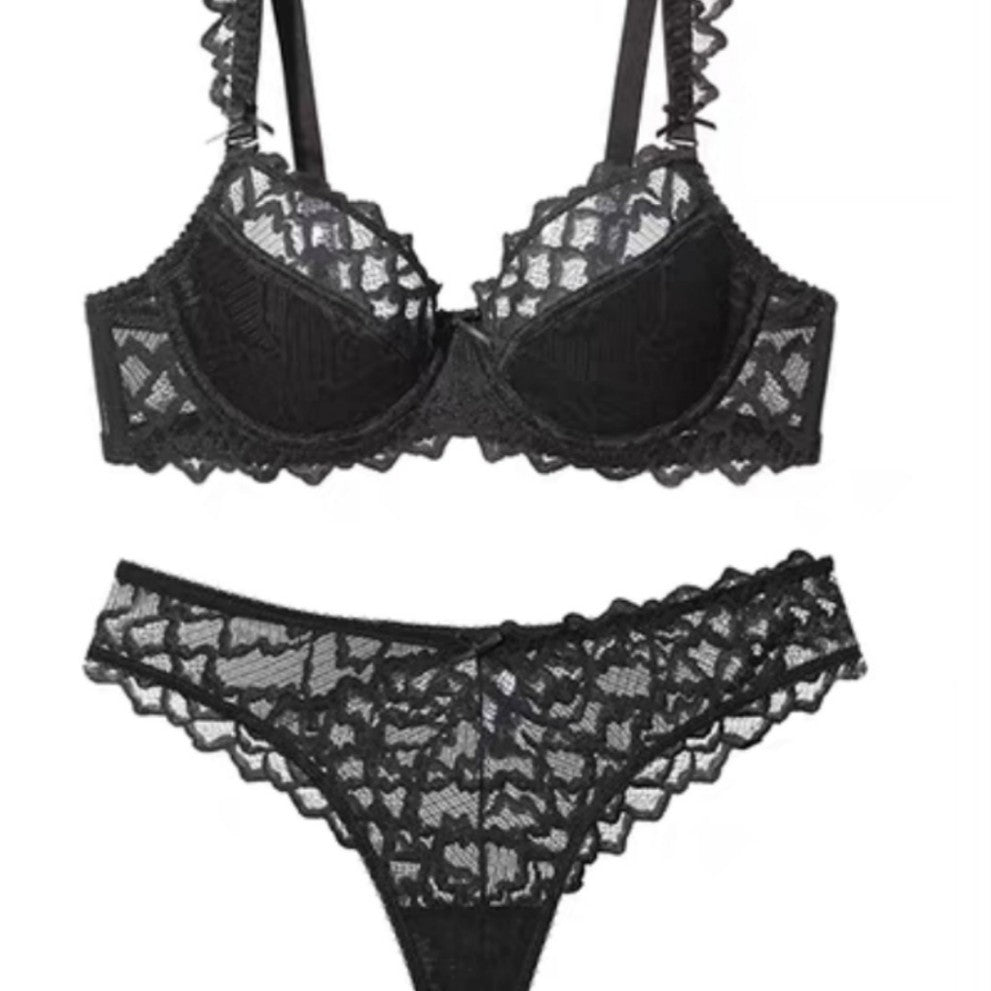 French Lace Bra Summer Thin Style Chest Enhancing Small Side Breast Collection Anti-Sagging Sexy Push-Up Bra Set Sexy Bra