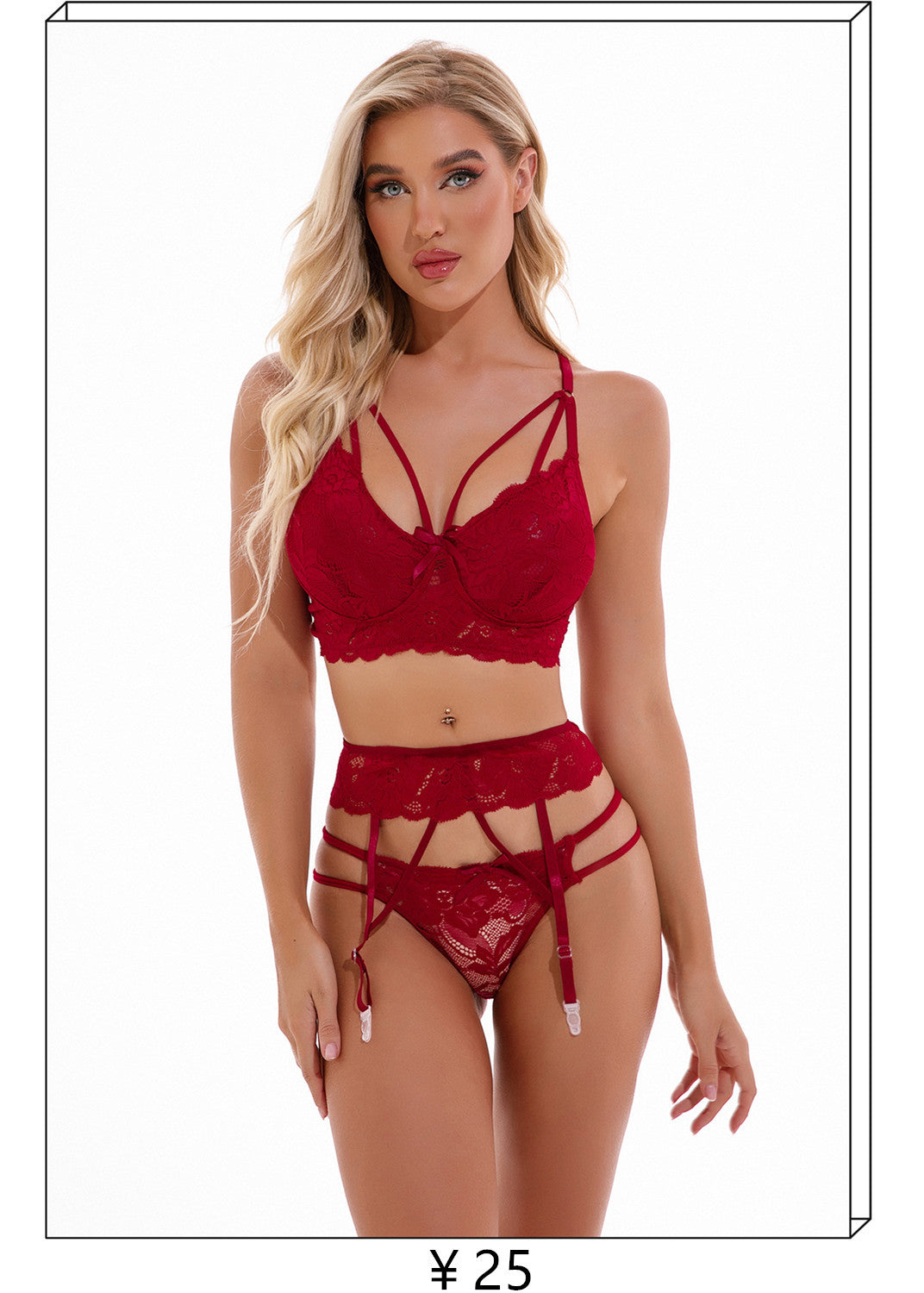 Women's Sexy Lingerie plus Size One-piece lace deep V Tights European and American Cross-Border AliExpress eBay Source of Goods