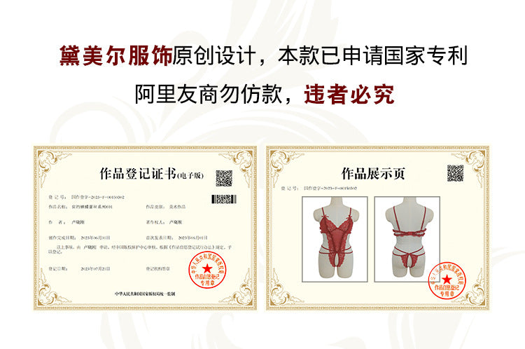 Yiyue Original Sexy Lingerie Sexy Bodysuit Women Lace Temptation Pajamas No Need to Take Off Bed Battle Robe Set8948
