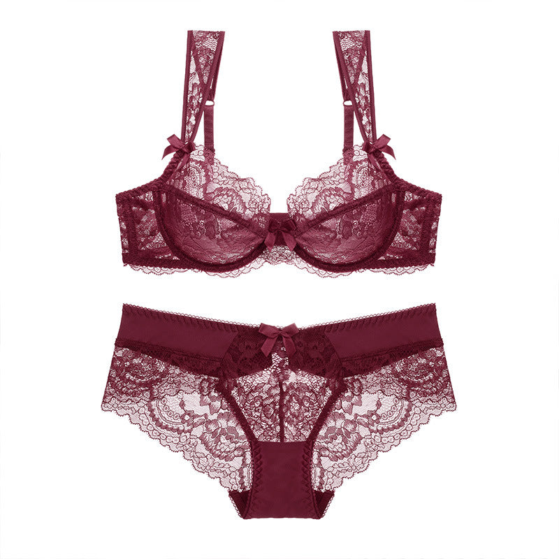 Manufacturer Wholesale Dropshipping Lace Ultra-thin Transparent Women's Bra Set Sexy Bra Breathable Underwear Set